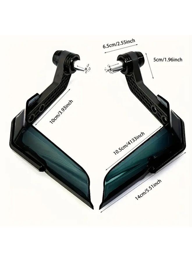 Heavy Duty Motorcycle Windshield Hand Guards Red Frame Windproof Scratch Resistant - Image 2